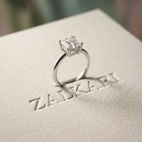 2.05 Ct Princess Moissanite Secret Halo Engagement Ring White