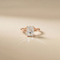 2.05 Ct Radiant Moissanite Hidden Halo Engagement Ring Rose Gold