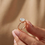 2.05 Ct Radiant Moissanite Hidden Halo Engagement Ring Rose Gold