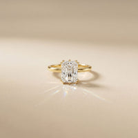 2.05 Ct Radiant Moissanite Hidden Halo Engagement Ring Gold