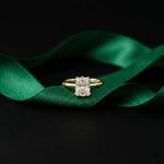 2.05 Ct Radiant Moissanite Hidden Halo Engagement Ring Gold