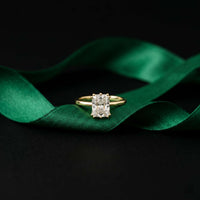 2.05 Ct Radiant Moissanite Hidden Halo Engagement Ring Gold