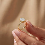 2.05 Ct Radiant Moissanite Hidden Halo Engagement Ring Gold