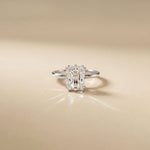 2.05 Ct Radiant Moissanite Hidden Halo Engagement Ring White