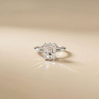 2.05 Ct Radiant Moissanite Hidden Halo Engagement Ring White