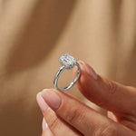 2.05 Ct Radiant Moissanite Hidden Halo Engagement Ring White