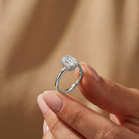 2.05 Ct Radiant Moissanite Hidden Halo Engagement Ring White