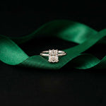 2.05 Ct Radiant Moissanite Hidden Halo Engagement Ring White