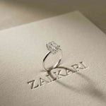 2.05 Ct Radiant Moissanite Hidden Halo Engagement Ring White