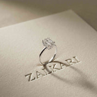 2.05 Ct Radiant Moissanite Hidden Halo Engagement Ring White