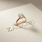 2.04 Ct Round Moissanite Concealed Halo Engagement Ring