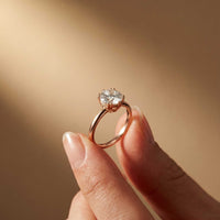 2.04 Ct Round Moissanite Concealed Halo Engagement Ring