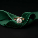 2.04 Ct Round Moissanite Concealed Halo Engagement Ring