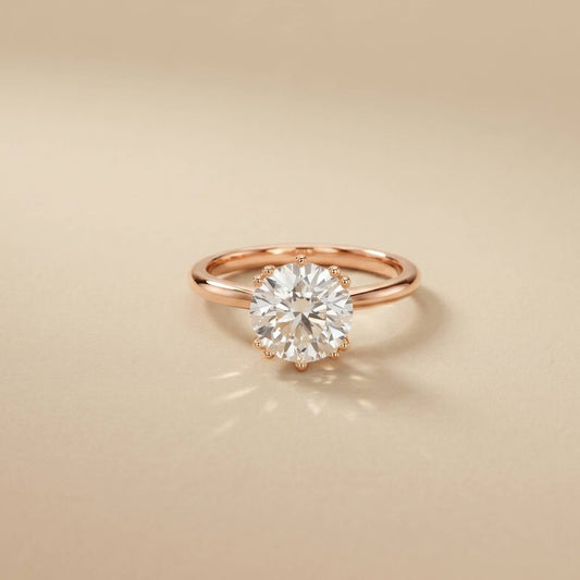 2.04 Ct Round Moissanite Concealed Halo Engagement Ring