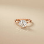 2.04 Ct Round Moissanite Concealed Halo Engagement Ring