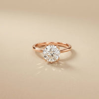 2.04 Ct Round Moissanite Concealed Halo Engagement Ring