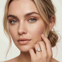 2.04 Ct Round Moissanite Concealed Halo Engagement Ring