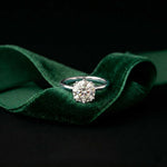 2.04 Ct Round Moissanite Concealed Halo Engagement Ring
