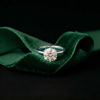 2.04 Ct Round Moissanite Concealed Halo Engagement Ring