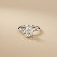 2.04 Ct Round Moissanite Concealed Halo Engagement Ring