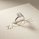 2.04 Ct Round Moissanite Concealed Halo Engagement Ring