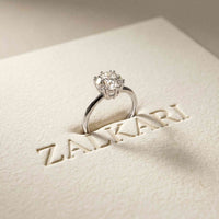 2.04 Ct Round Moissanite Concealed Halo Engagement Ring