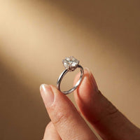 2.04 Ct Round Moissanite Concealed Halo Engagement Ring