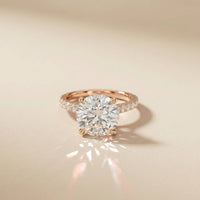4.58 Ct Round Moissanite Delicate Hidden Halo Engagement Ring