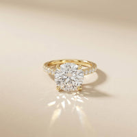 4.58 Ct Round Moissanite Delicate Hidden Halo Engagement Ring
