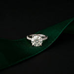 4.58 Ct Round Moissanite Delicate Hidden Halo Engagement Ring