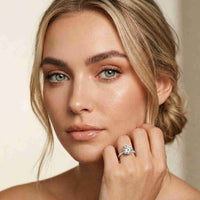 4.58 Ct Round Moissanite Delicate Hidden Halo Engagement Ring