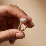 4.58 Ct Asscher Moissanite Petite Hidden Halo Engagement Ring