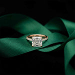 4.58 Ct Asscher Moissanite Petite Hidden Halo Engagement Ring