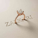 4.58 Ct Asscher Moissanite Petite Hidden Halo Engagement Ring
