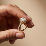 4.58 Ct Asscher Moissanite Petite Hidden Halo Engagement Ring