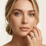 4.58 Ct Asscher Moissanite Petite Hidden Halo Engagement Ring