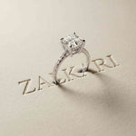 4.58 Ct Asscher Moissanite Petite Hidden Halo Engagement Ring