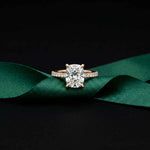 4.58 Ct Cushion Moissanite Micropavé Band Engagement Ring