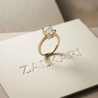 4.58 Ct Cushion Moissanite Micropavé Band Engagement Ring