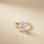 4.58 Ct Cushion Moissanite Micropavé Band Engagement Ring