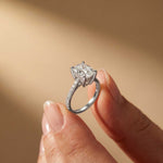 4.58 Ct Cushion Moissanite Micropavé Band Engagement Ring
