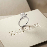 4.58 Ct Cushion Moissanite Micropavé Band Engagement Ring