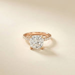 4.58 Ct Cushion Moissanite Hidden Halo Solitaire Engagement Ring