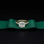 4.58 Ct Cushion Moissanite Hidden Halo Solitaire Engagement Ring