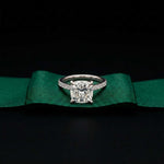 4.58 Ct Cushion Moissanite Hidden Halo Solitaire Engagement Ring
