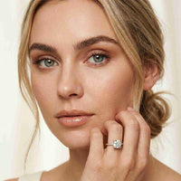 4.58 Ct Cushion Moissanite Hidden Halo Solitaire Engagement Ring