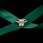 4.59 Ct Emerald Cut Moissanite Petite Engagement Ring