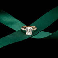 4.59 Ct Emerald Cut Moissanite Petite Engagement Ring