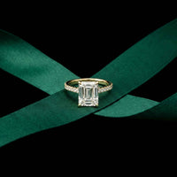 4.59 Ct Emerald Cut Moissanite Petite Engagement Ring