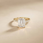 4.59 Ct Emerald Cut Moissanite Petite Engagement Ring